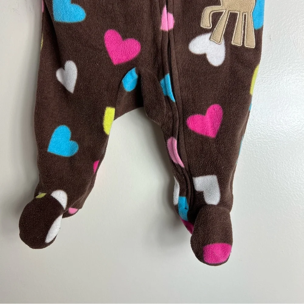 Carters Infant Girls  Fleece Reindeer‎ Christmas Sleeper Pajama